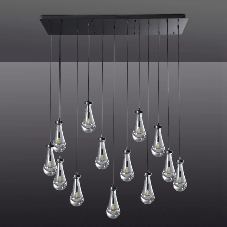 Camelia Raindrop Modern Linear Chandelier 54‘’, 72" chandelier Kevin Studio Inc   