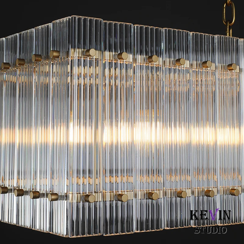 Soria Modern Glass Rectangle Chandelier 54", 72" chandelier Kevin Studio Inc   