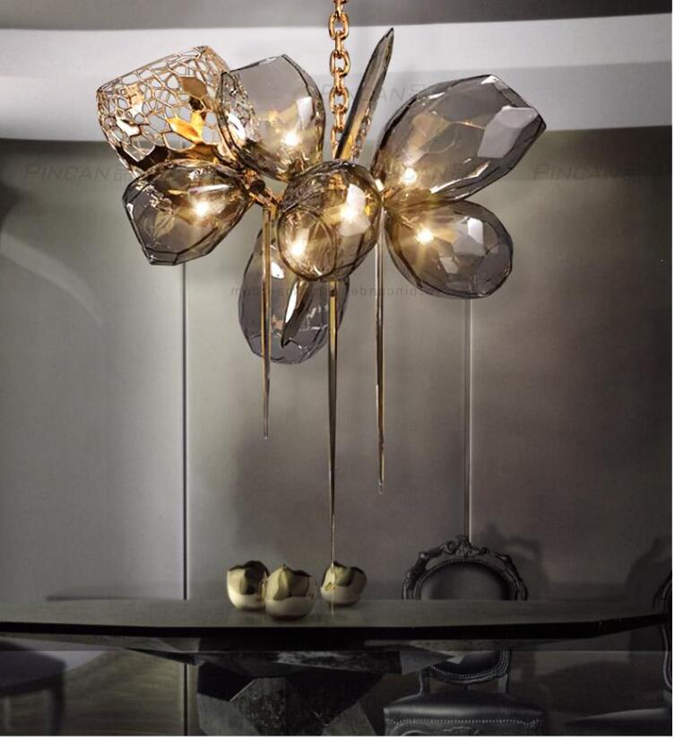 Contemporary Artistic Creative Glass Chandelier for Dining Table Chandeliers Kevinstudiolives 60cm D(23.6") x 75cm H (29.5") Dimmable White Light 