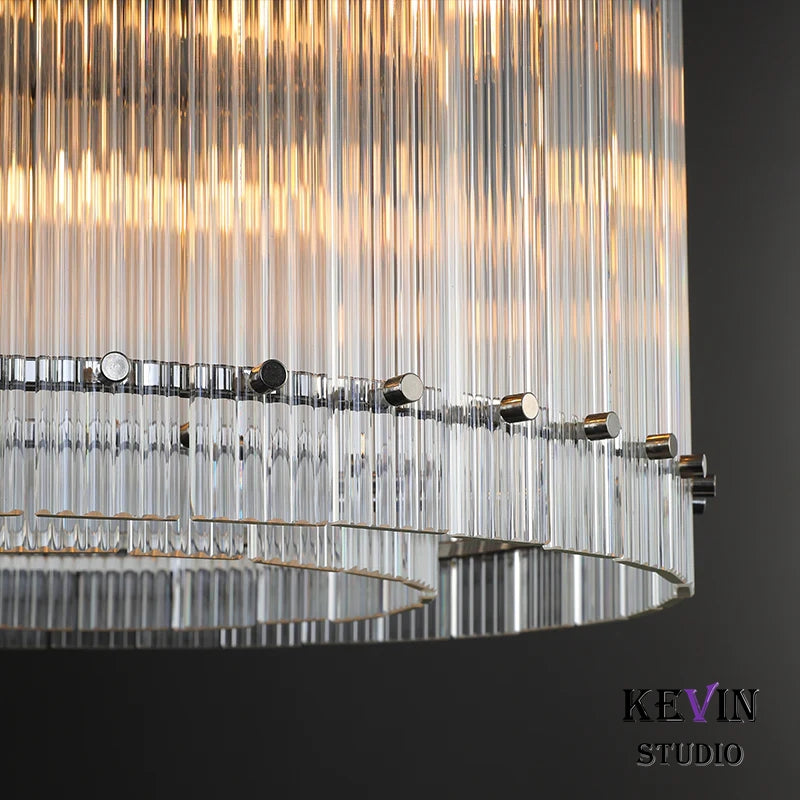 Soria Modern Two-Tier Glass Bedroom Chandelier 22", 37", 48", 60" chandelier Kevin Studio Inc   