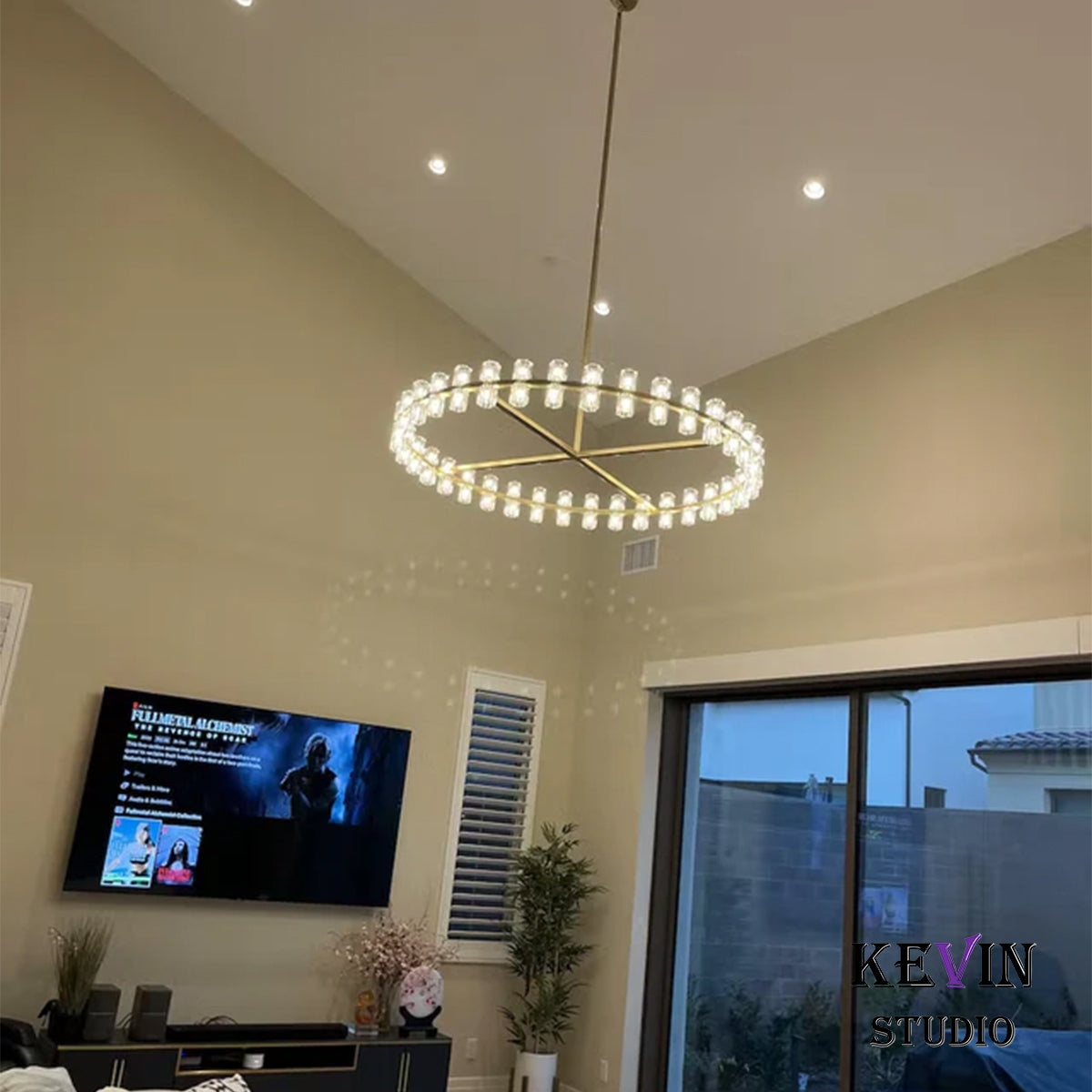 Aminda Modern Round Crystal Chandelier Light For Living Room 36", 48", 60" chandelier Kevin Studio Inc   