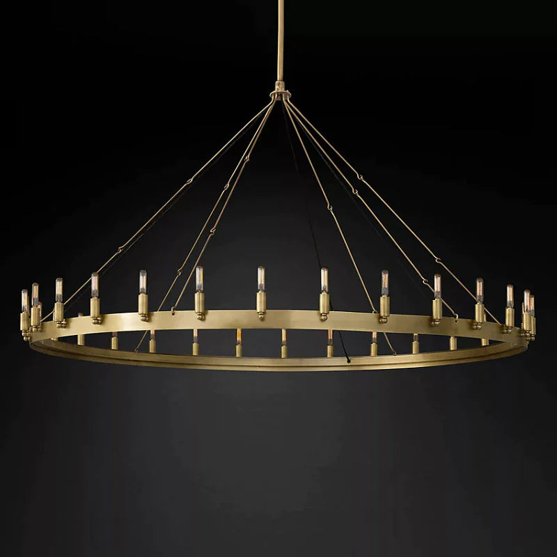 Kollie Vintage Round Chandelier 16", 38", 50", 63", 73" chandelier Kevin Studio Inc 63'' Lacquered Burnished Brass Filament