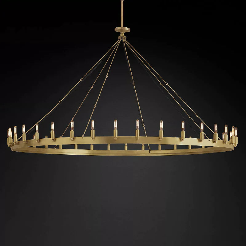 Kollie Vintage Round Chandelier 16", 38", 50", 63", 73" chandelier Kevin Studio Inc 73'' Lacquered Burnished Brass Filament