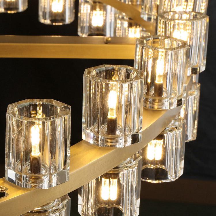 Aminda Modern Round 3-tier Crystal Chandelier For Living Room 45'' chandelier Kevin Studio Inc   