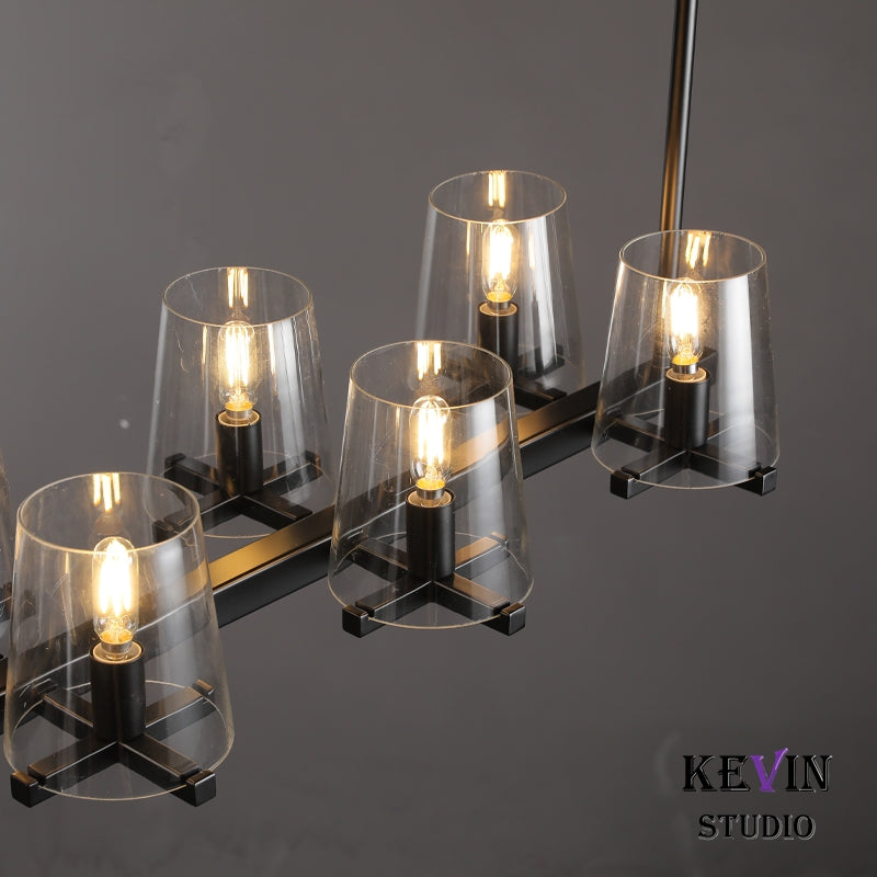 Korle Modern Clear Glass Linear Chandelier 49", 60" chandelier Kevin Studio Inc   