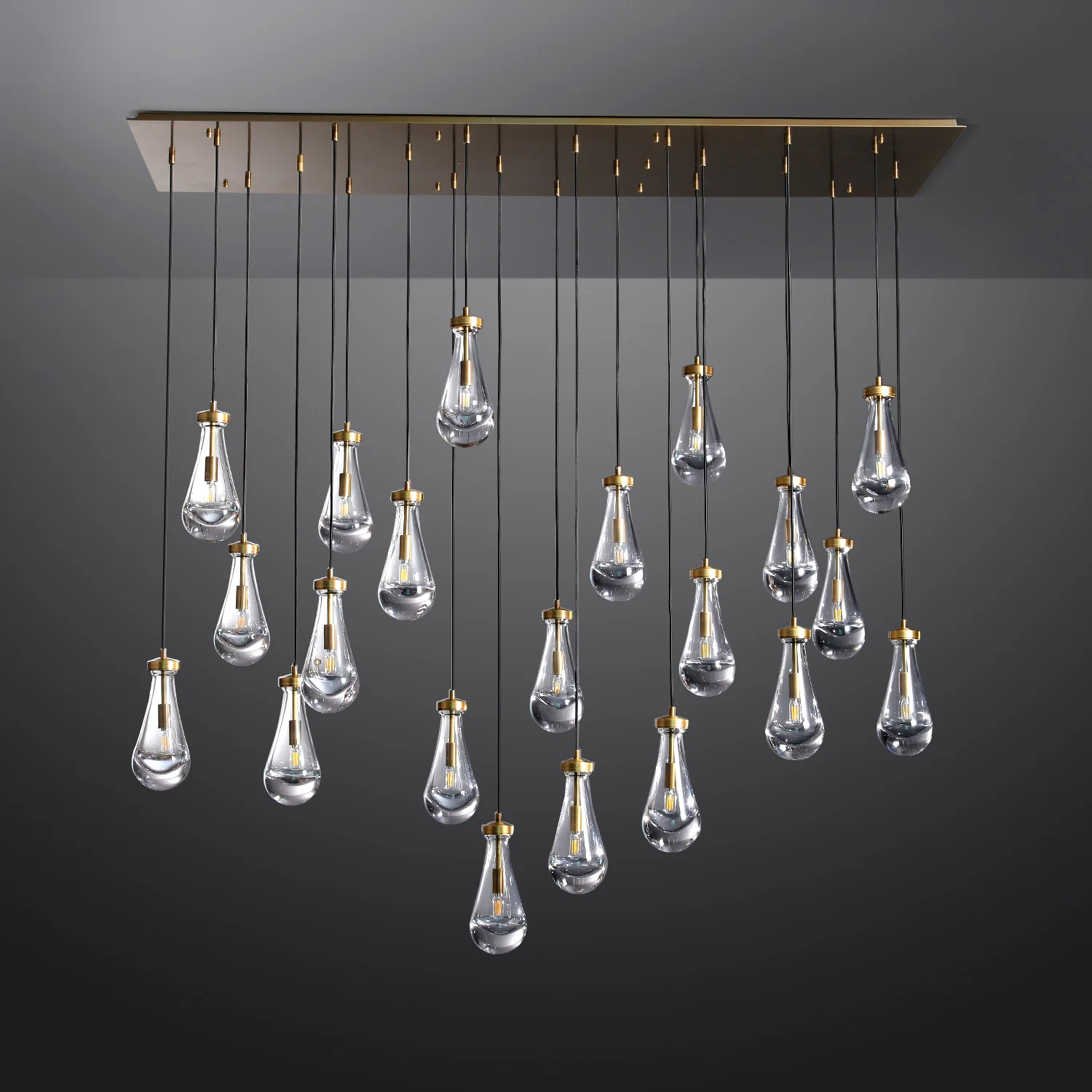 Camelia Raindrop Modern Linear Chandelier 54‘’, 72" chandelier Kevin Studio Inc   
