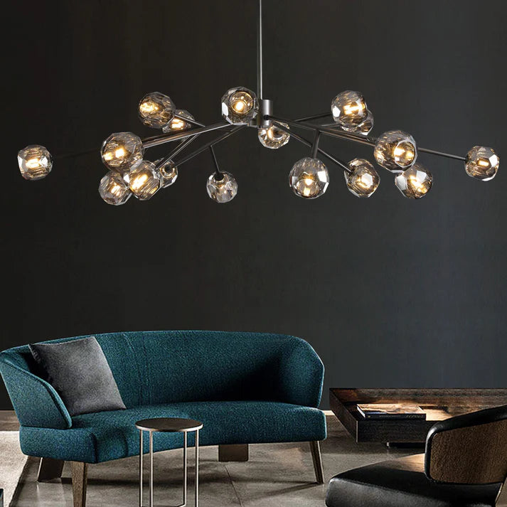 Floris Modern Crystal Ball Round Chandelier 60" Over Dining Table chandelier Kevin Studio Inc   