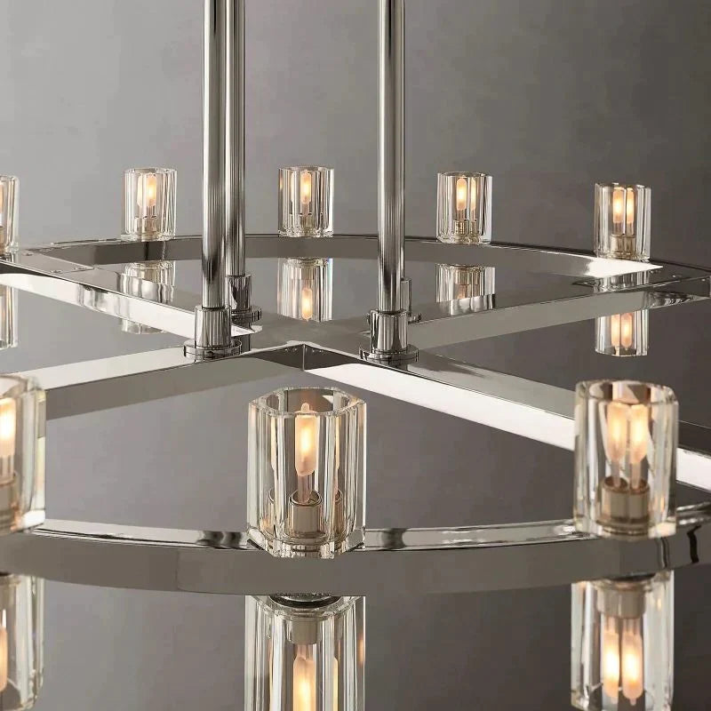 Aminda Modern Round 3-tier Crystal Chandelier For Living Room 45'' chandelier Kevin Studio Inc   