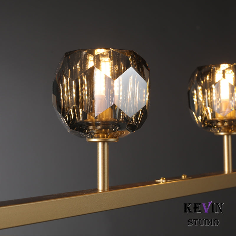 Floris Modern Crystal Ball Linear Chandelier 48", 60" chandelier Kevin Studio Inc   