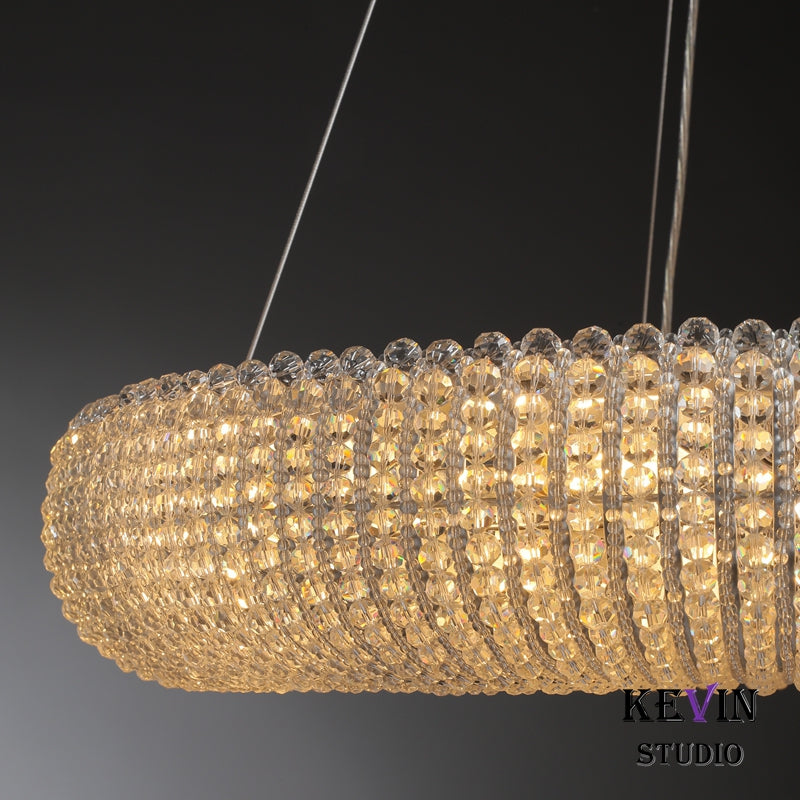 Notus Modern Halo Round Clear Crystal Chandelier chandelier Kevin Studio Inc   