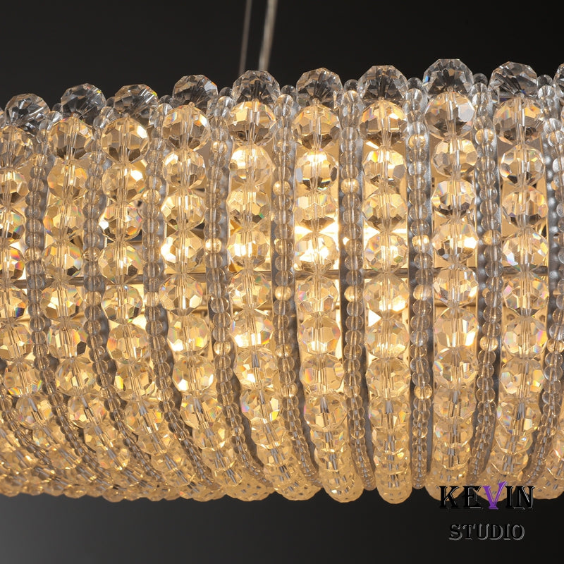 Notus Modern Halo Round Clear Crystal Chandelier chandelier Kevin Studio Inc   