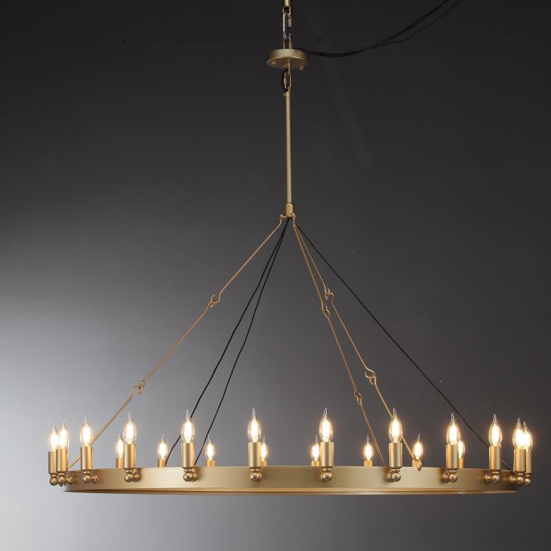 Kollie Vintage Round Chandelier 16", 38", 50", 63", 73" chandelier Kevin Studio Inc 50'' Lacquered Burnished Brass Candelabra