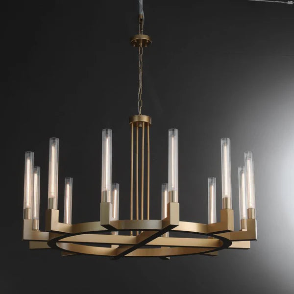 Zreddie Candlestick Modern Round Chandelier 36", 48", 60", 72" chandelier Kevin Studio Inc 48” Lacquered Burnished Brass 