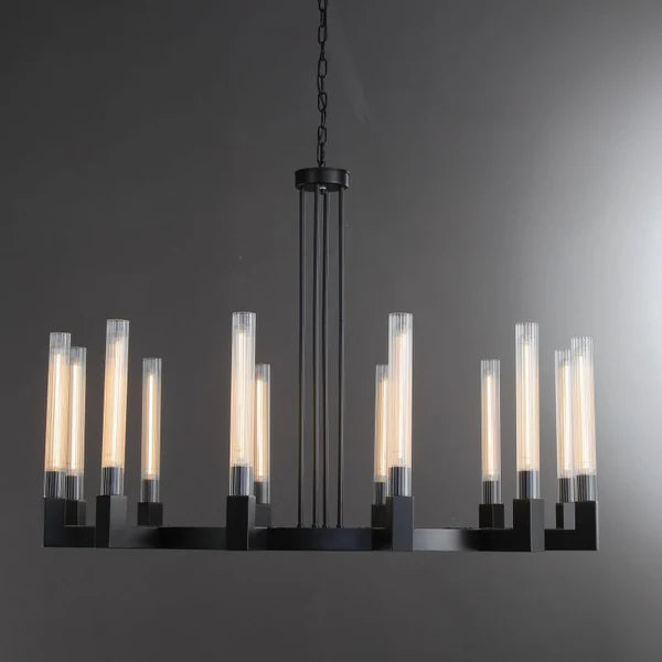 Zreddie Candlestick Modern Round Chandelier 36", 48", 60", 72" chandelier Kevin Studio Inc 60” Matte Black 