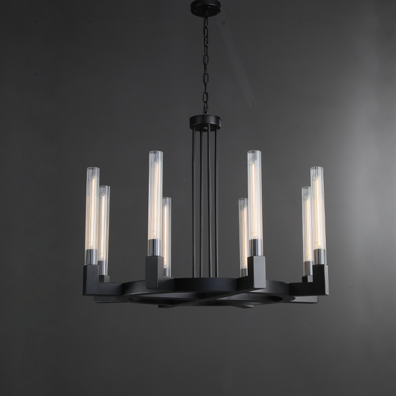 Zreddie Candlestick Modern Round Chandelier 36", 48", 60", 72" chandelier Kevin Studio Inc 36” Matte Black 