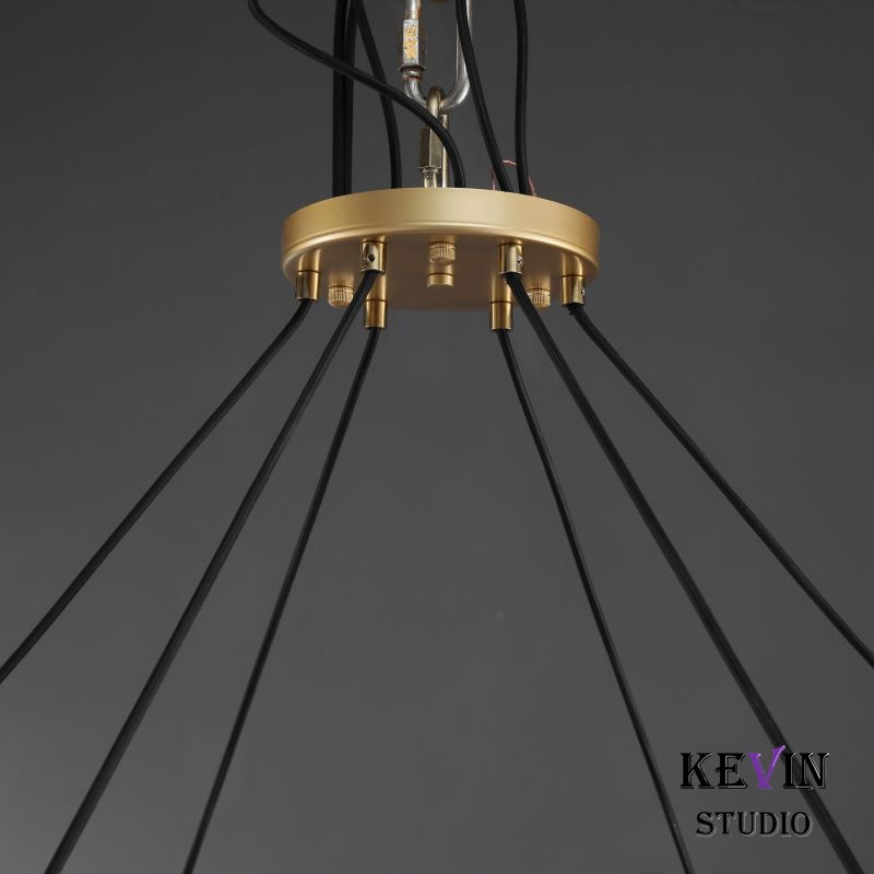 Korle Modern Round Clear Glass Chandelier 36", 48", 60" chandelier Kevin Studio Inc   