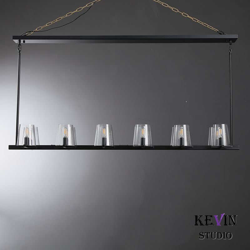 Korle Modern Clear Glass Linear Chandelier 49", 60" chandelier Kevin Studio Inc   