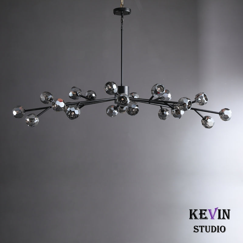 Floris Modern Crystal Ball Oval Chandelier 72" chandelier Kevin Studio Inc   