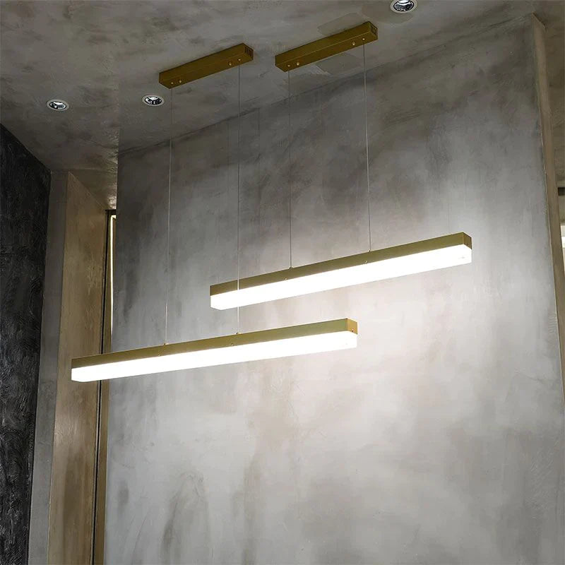 Prima Modern Alabaster Linear Pendant Light Over Kitchen Island, Chandelier Over Dining Table Pendant Light Kevin Studio Inc 39.37"L*2.36"W*2.36"H Brass 