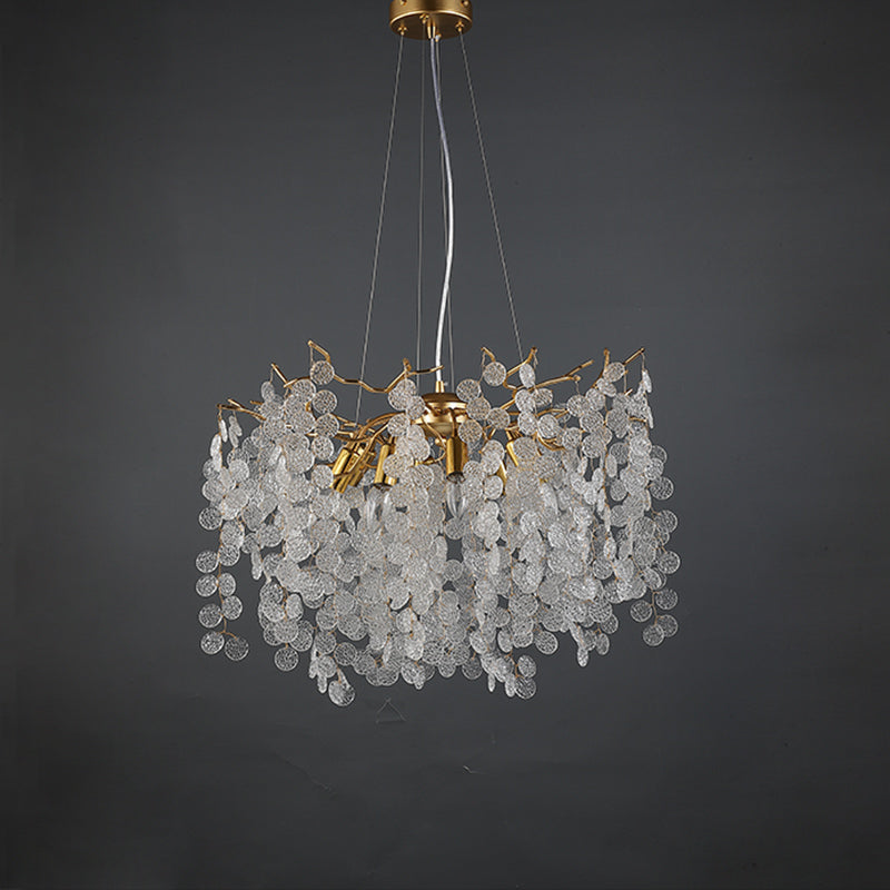 Una Modern Gold Chandelier Light Fixture for Dinning Room 23.6" D Branch Chandelier Kevin Studio Inc   