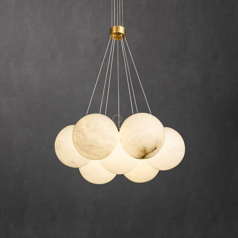 Sophie Modern Pearl Alabaster Ball Pendant Light, Dining Room Light Chandelier Kevin Studio Inc 7 Balls  