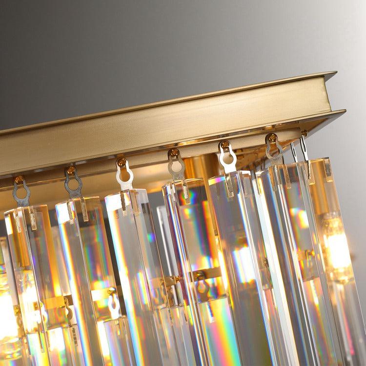 Luxury Modern 2-Tier Rectangular Crystal Chandelier Over Dining Table chandelier Kevin Studio Inc   