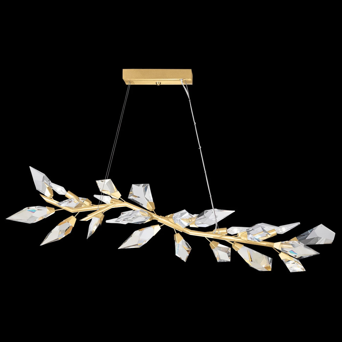 Aurelia Crystal Prism Linear Pendant Light 47.5" L  Kevin Studio Gold Leaf  