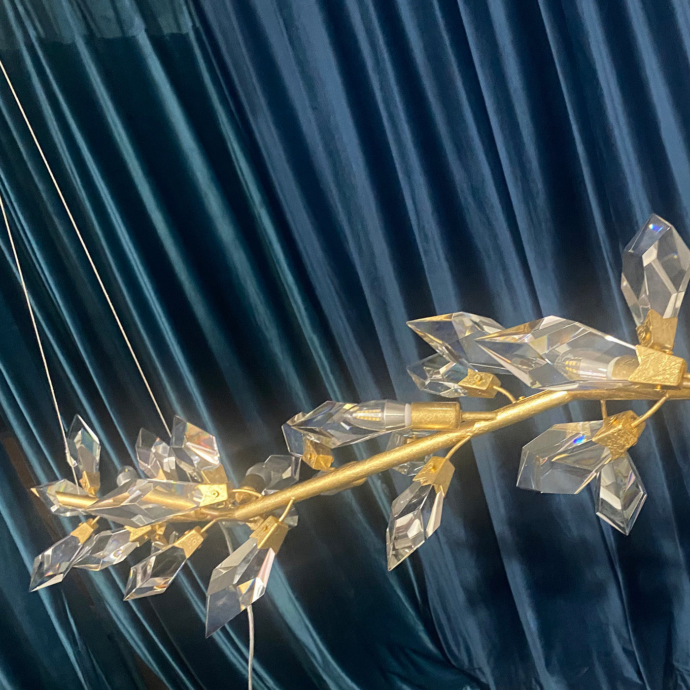 Aurelia Crystal Prism Linear Pendant Light 47.5" L  Kevin Studio   