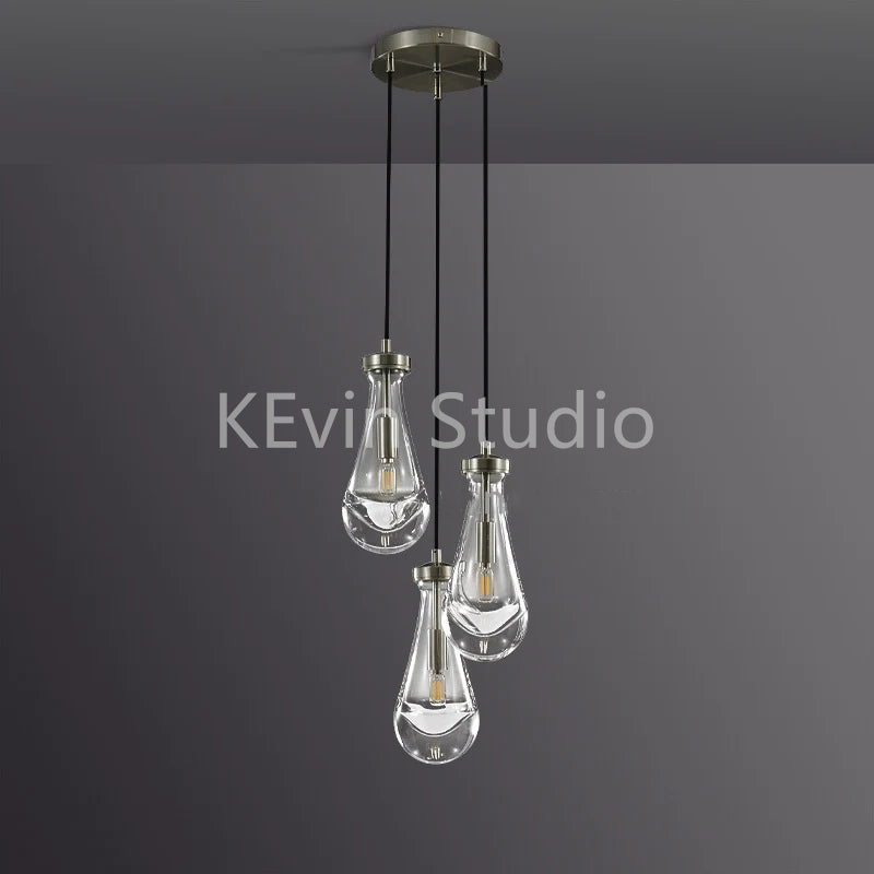 Camelia Raindrop 3 Light Modern Round Chandelier 7" D chandelier Kevin Studio Inc   