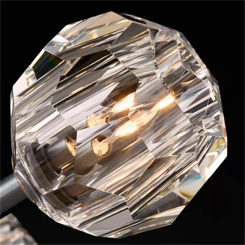 Floris Modern Crystal Ball Round Cluster Chandelier 14" chandelier Kevin Studio Inc   