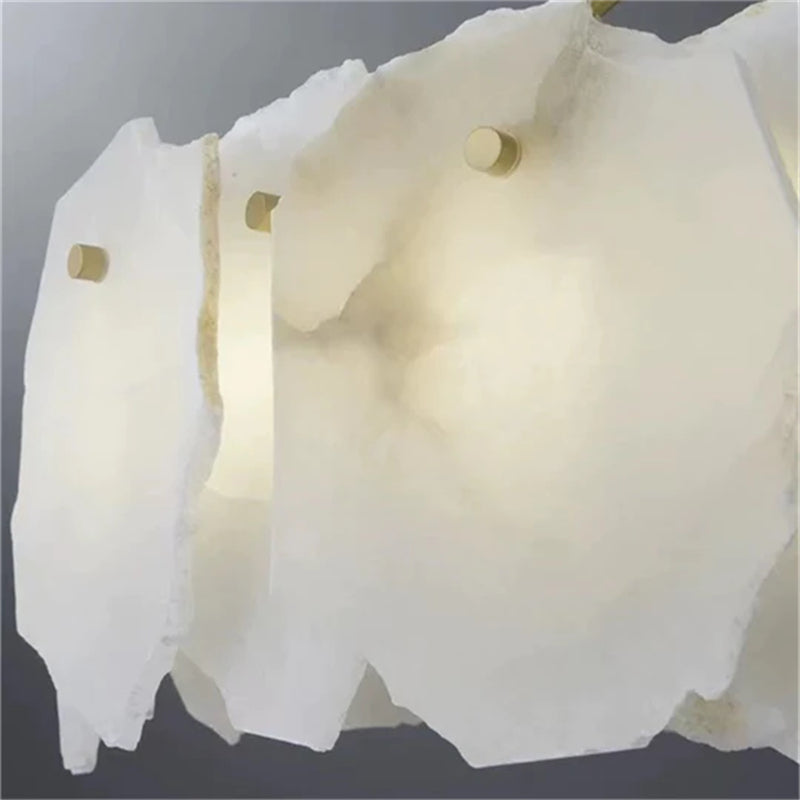 Carlos Alabaster Modern Snowflake Round Chandelier chandelier Kevin Studio Inc   