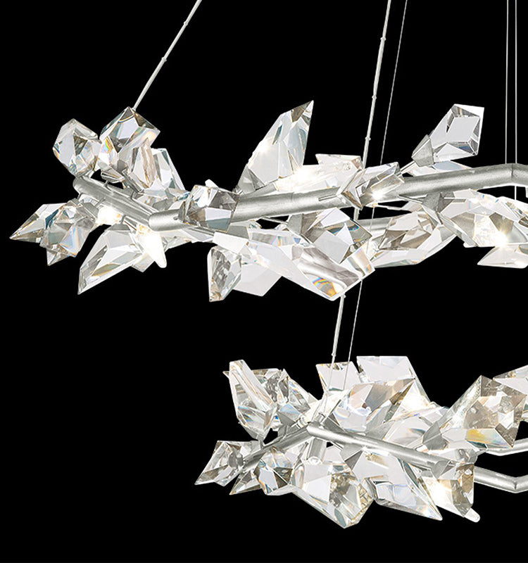 Aurelia Crystal Prism Two-Tier Round Crystal Chandelier 55" D  Kevin Studio   