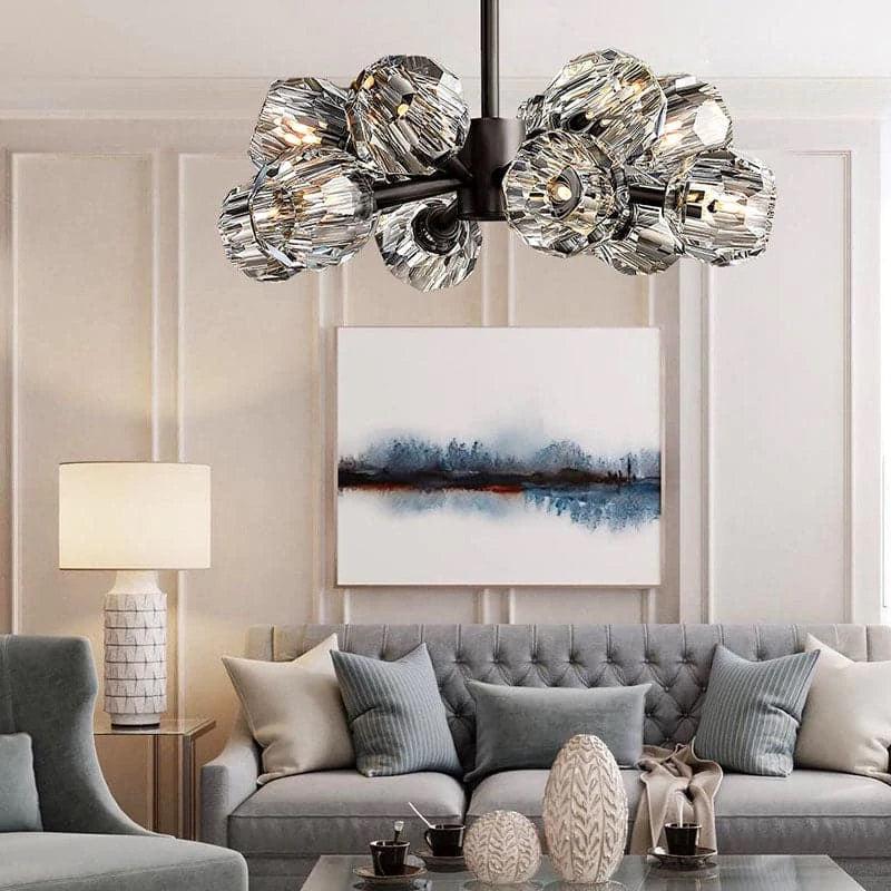 Floris Modern Crystal Ball Round Chandelier 24" For Living Room chandelier Kevin Studio Inc   