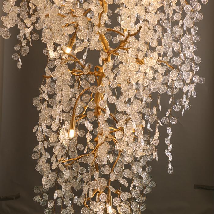 Electra Blossom Petal Detail Grand Staircase Chandelier Branch Chandelier Kevin Studio Inc   