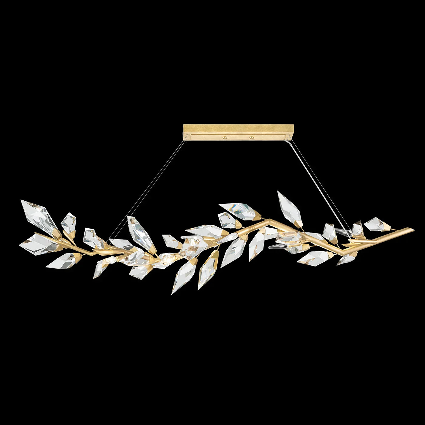 Aurelia Crystal Prism Linear Pendant Light 72" L  Kevin Studio Gold Leaf  