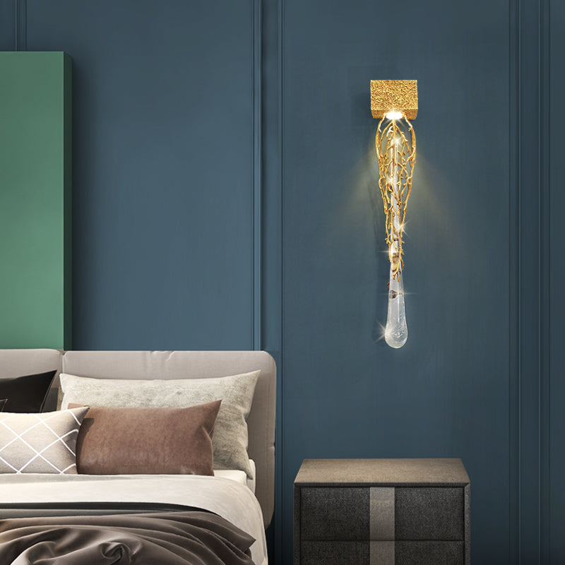 Slade Modern Branch Crystal Wall Sconce For Bedroom Wall Sconce Kevin Studio Inc   