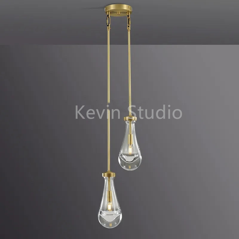 Camelia Raindrop 2 Lights Modern Pendant Light for Kitchen Island chandelier Kevin Studio Inc   