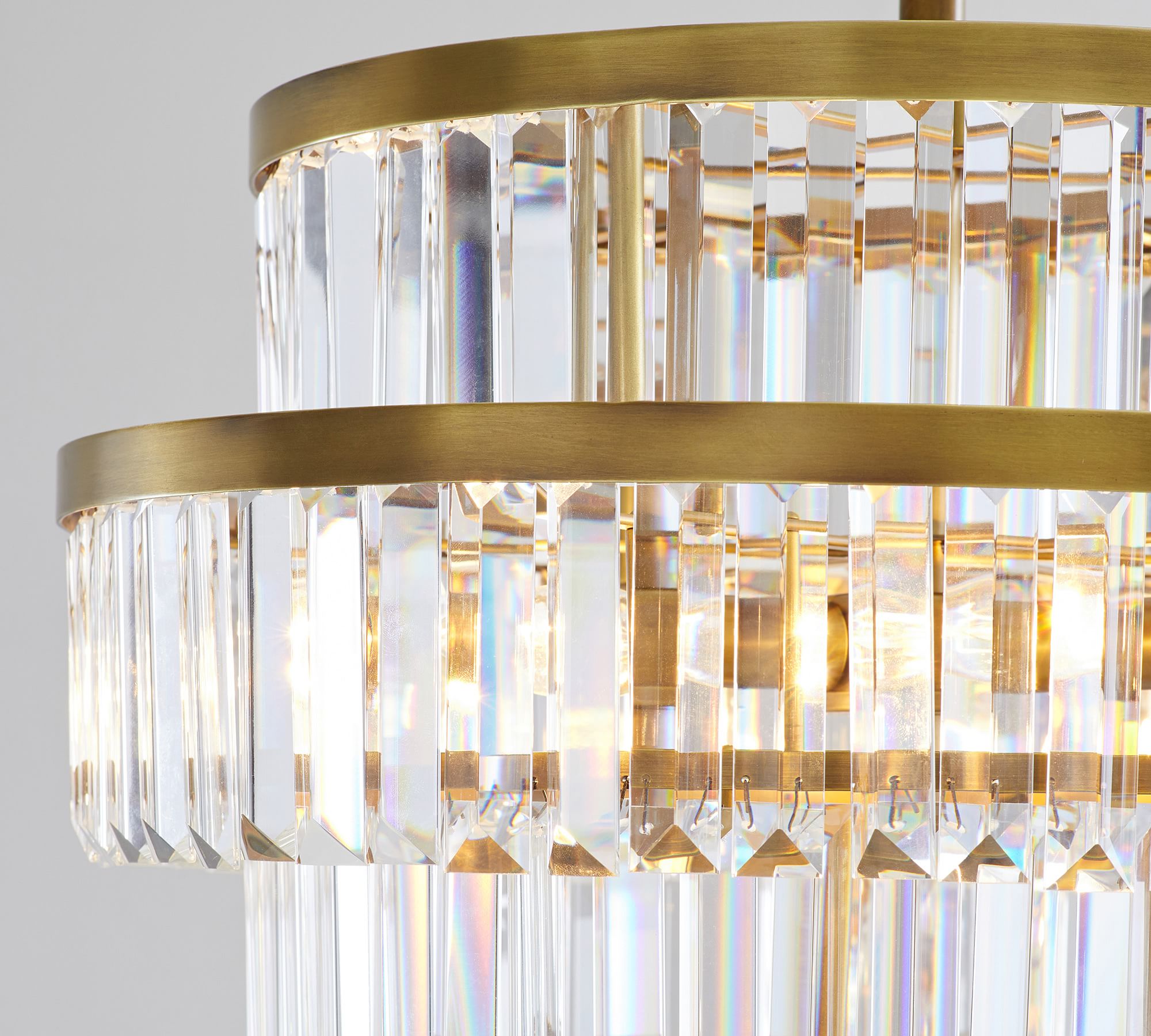 Whitney Modern Multi-Tier Crystal Round Chandelier Over Dining Table chandelier Kevin Studio Inc   