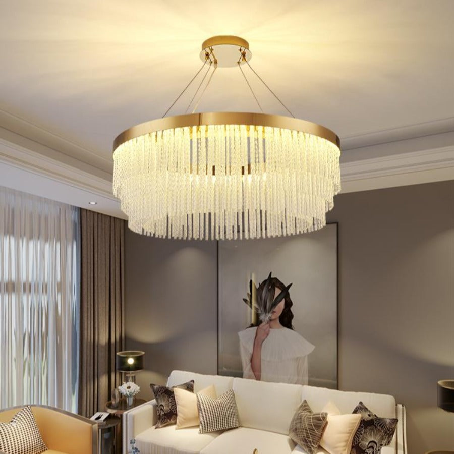 Dinah Glass Round Modern Chandelier For Living Room, Dining Room Chandelier Kevin Studio Inc   