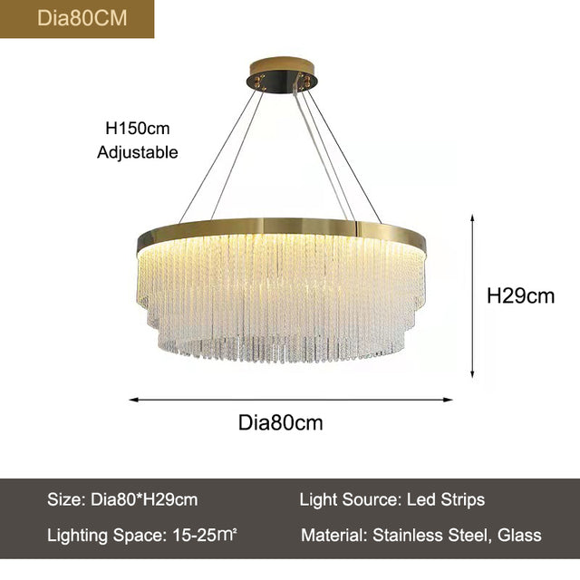 Dinah Glass Round Modern Chandelier For Living Room, Dining Room Chandelier Kevin Studio Inc Round 32"  