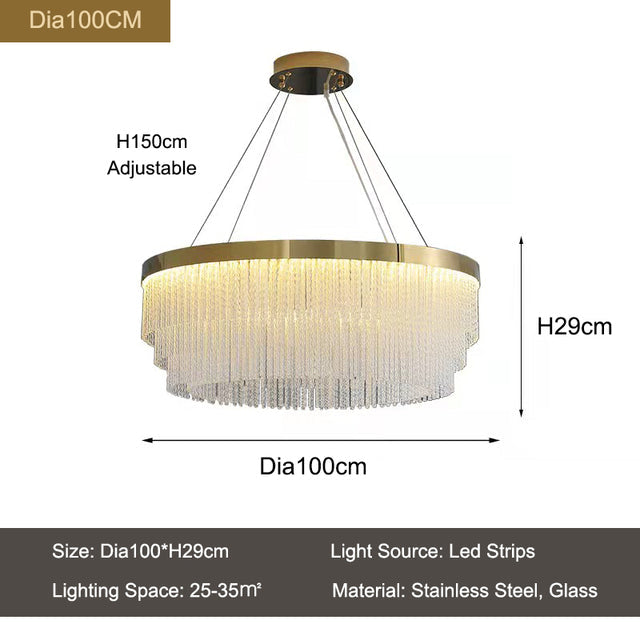 Dinah Glass Round Modern Chandelier For Living Room, Dining Room Chandelier Kevin Studio Inc Round 40"  